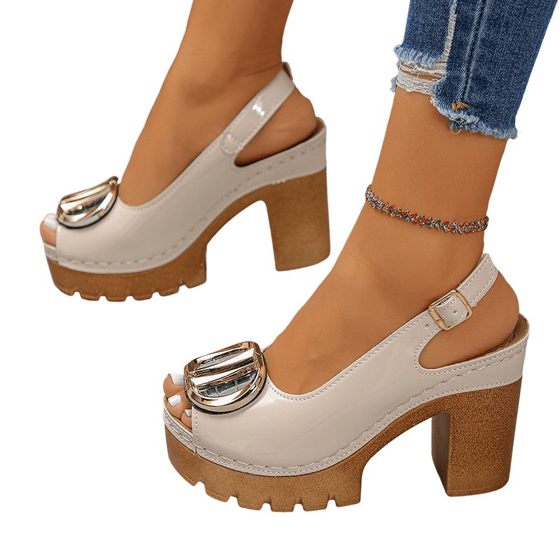 Valeria Montes Clothing & Accessories 35 / Beige Valentina™ | Sandalias de Verano de Tacón Alto