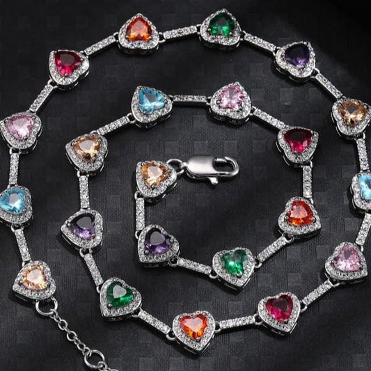 Valeria Montes Collar Colorido con Forma de Corazón