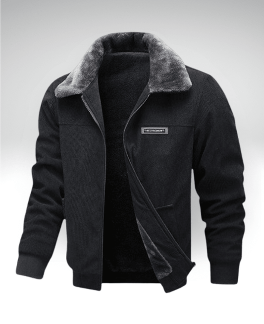 Valeria Montes M / Negro ANTONIO™║Abrigo de corduroy térmico