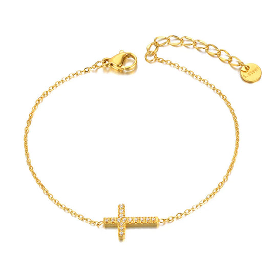 Valeria Montes Pulsera con dijes de cruz religiosa