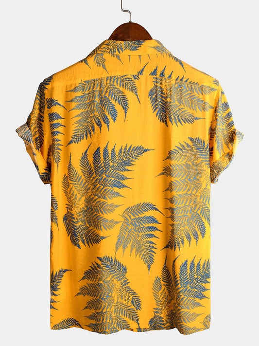 Valeria Montes Short Sleeve Shirt Sergio™ | Camiseta Flores Tropical Amarilla