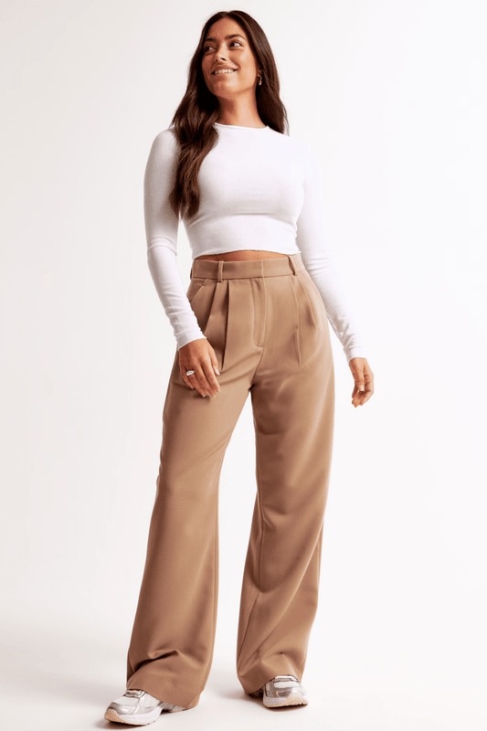 Valeria Montes XS / Marrón Tinashe | Pantalones Tailored de Pierna Ancha