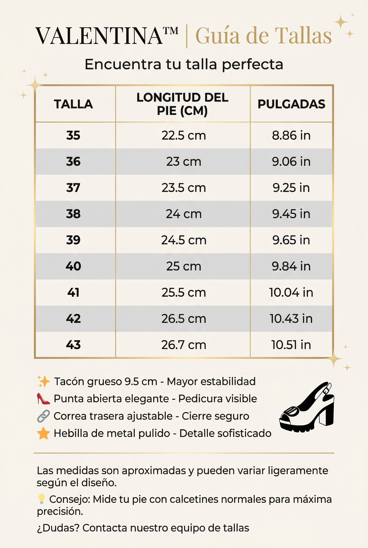Guía de tallas