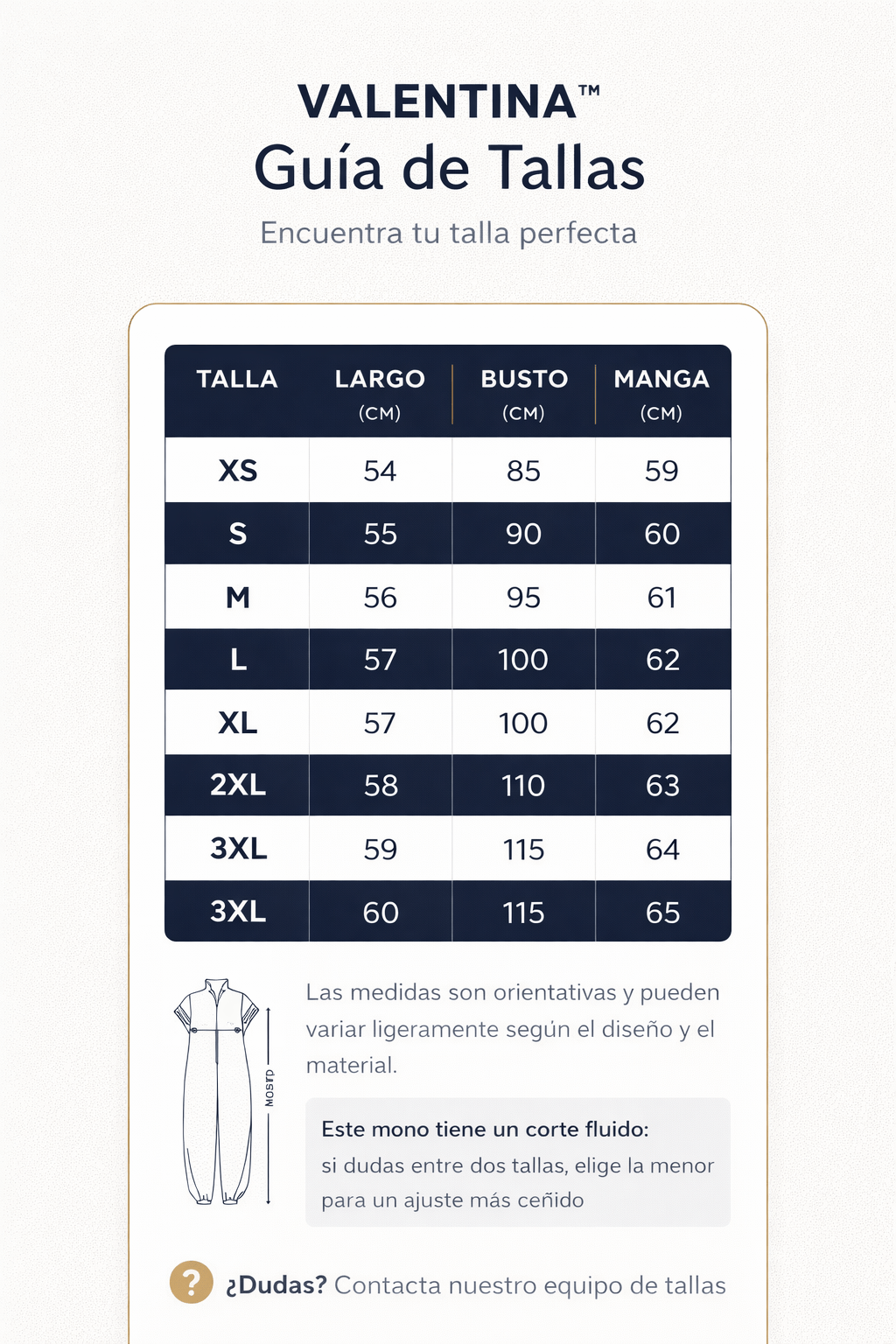 Guía de tallas