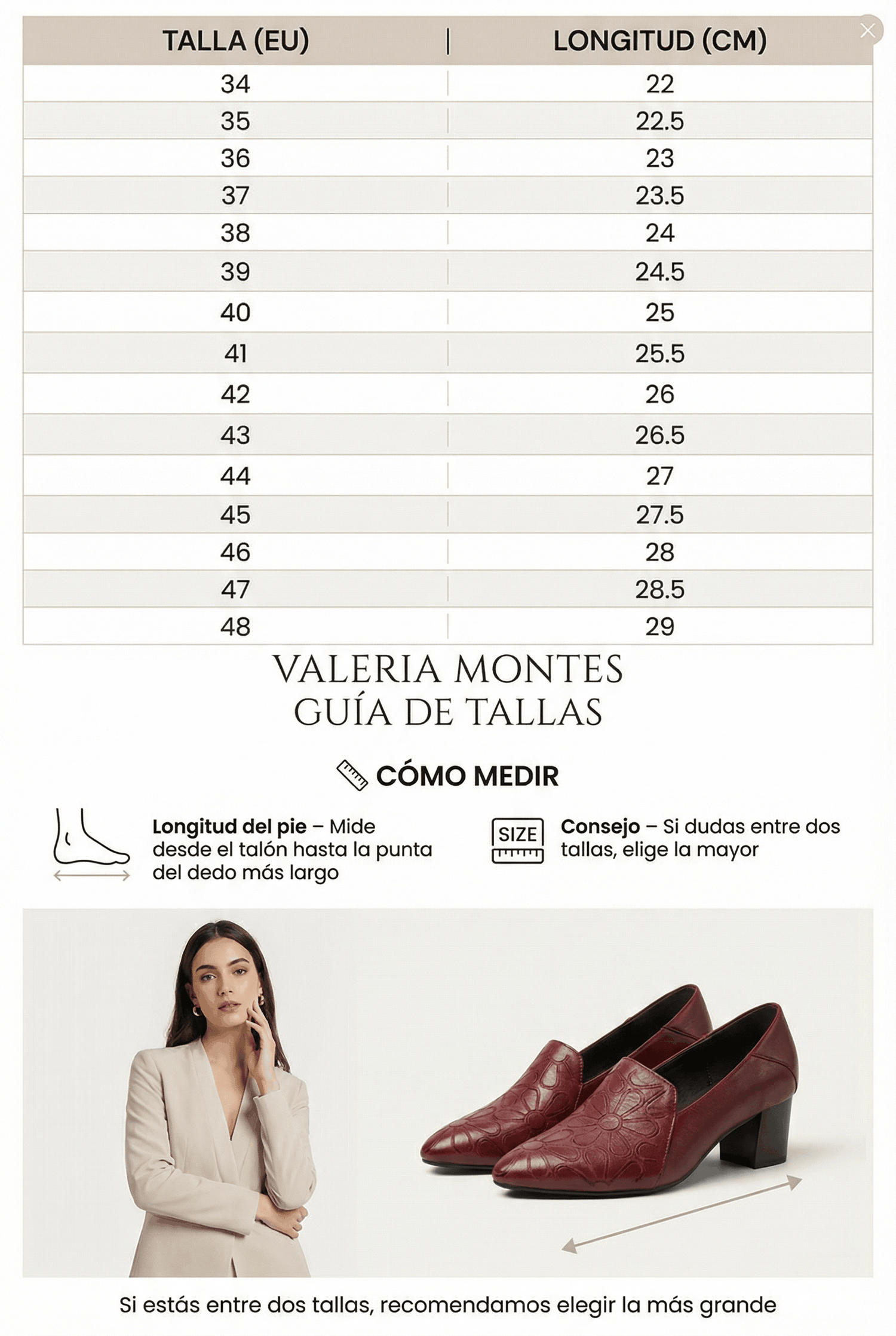 Guía de tallas