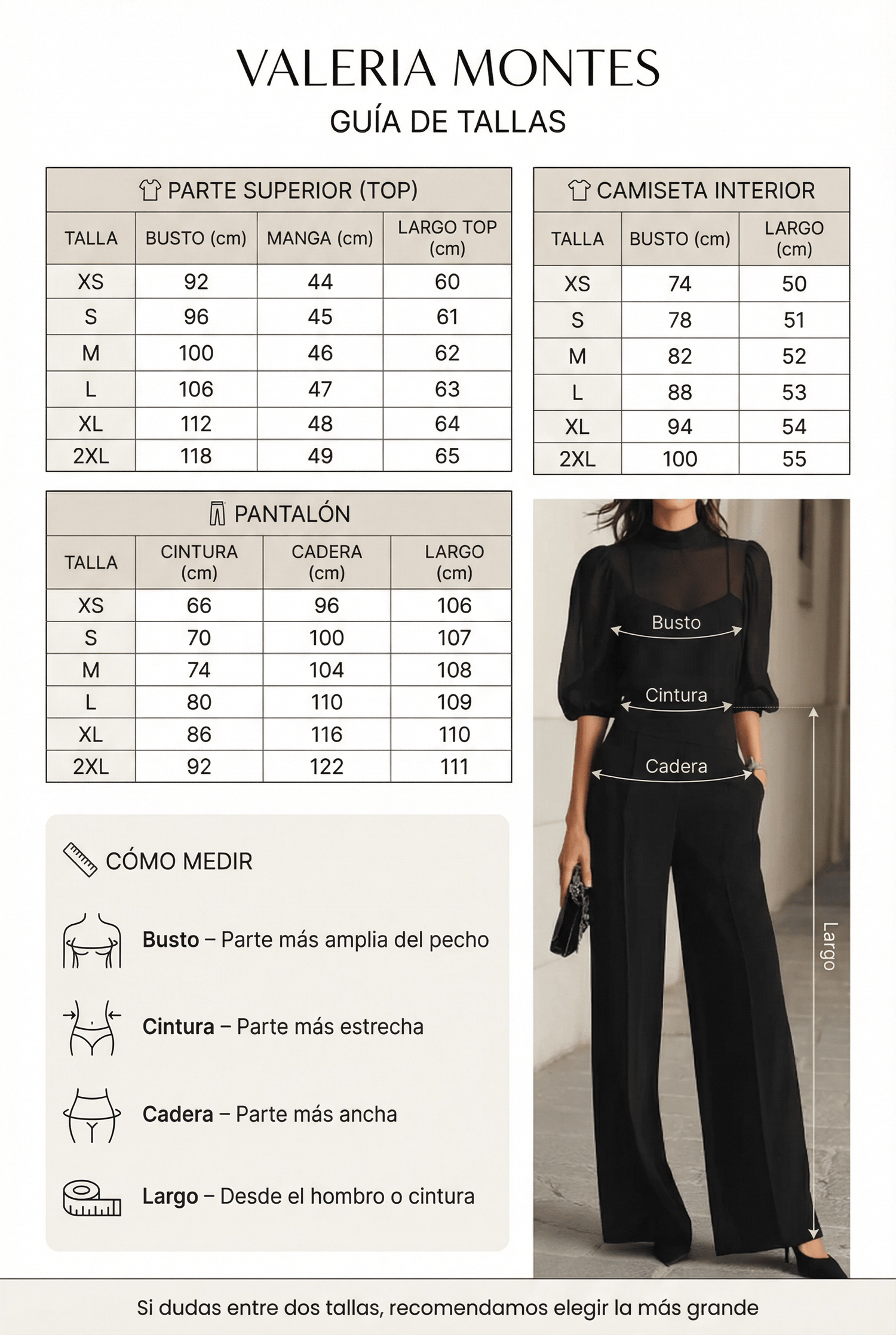 Guía de tallas