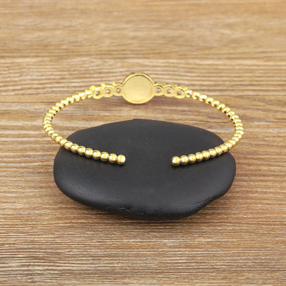 Valeria Montes 56-58mm Nidin-brazalete de la Virgen María chapado en oro de alta calidad para mujer, pulsera de cristal CZ de cobre ajustable, regalos de joyería religiosa