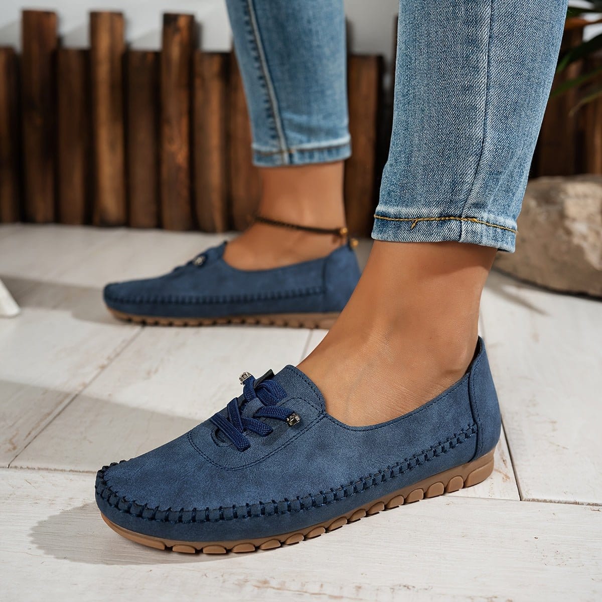 Valeria Montes Azul / 36 Orthelia: mocasines flexibles con soporte integral para pies sensibles