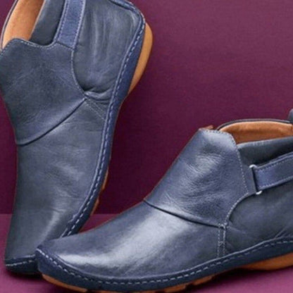 Valeria Montes Azul Mineral / 34 Amaris | Botines cómodos y elegantes para el invierno
