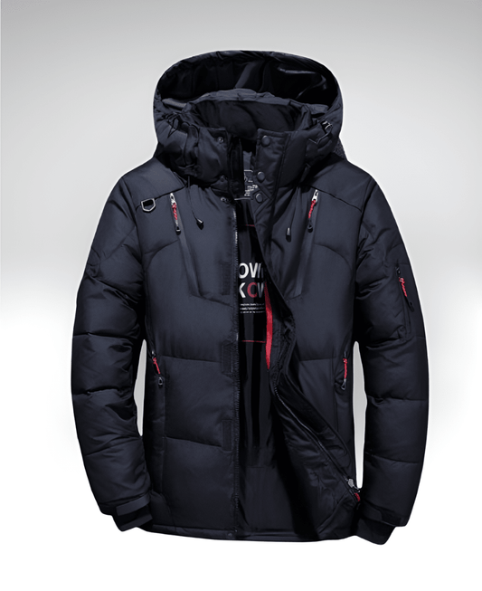 Valeria Montes Azul oscuro / M ARENZO™║Chaqueta Cálida para Hombres