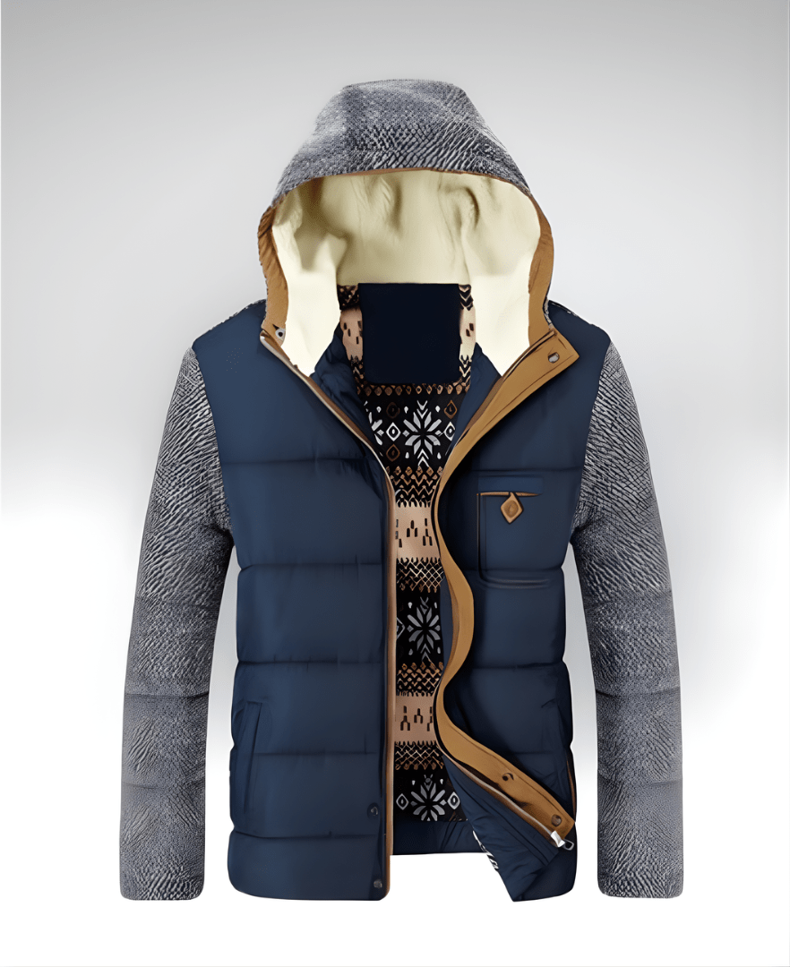 Valeria Montes Azul / S CARIBOU™║Chaqueta acolchada con capucha y forro térmico