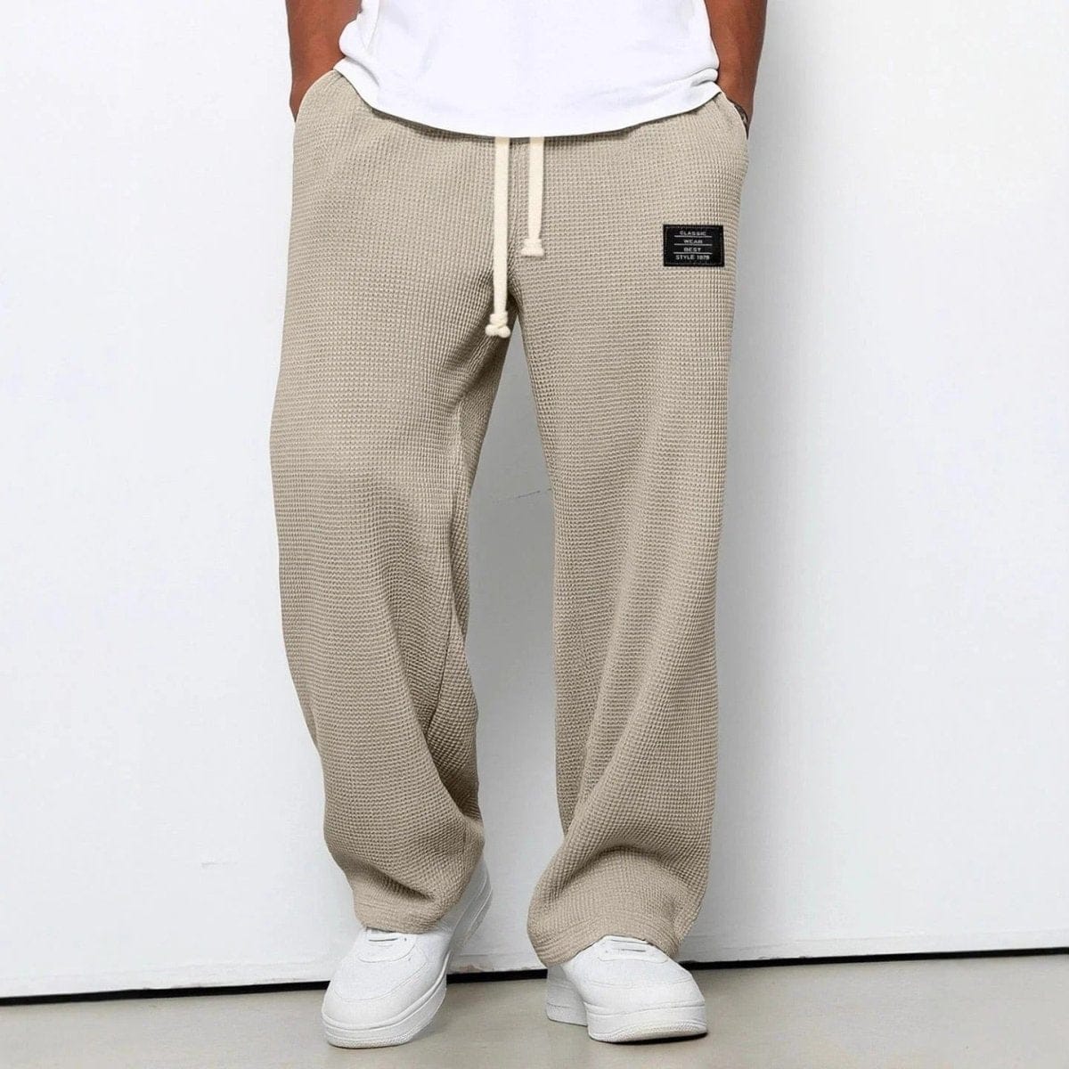 Valeria Montes Beige / S Samuel | Pantalones anchos con cintura ajustable