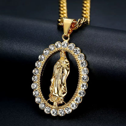 Valeria Montes Bisutería Collar Virgen de Guadalupe | Baño de oro 18K