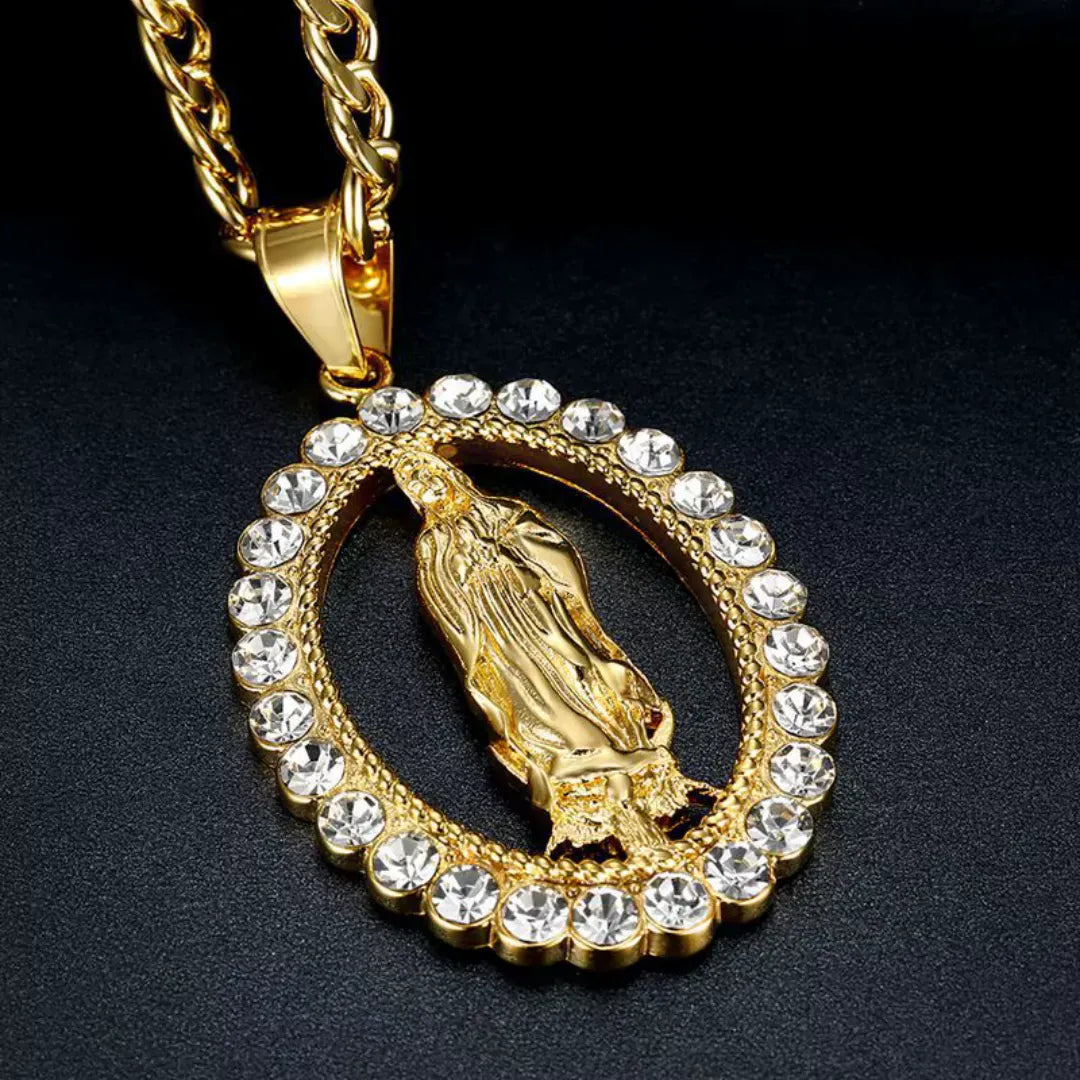 Valeria Montes Bisutería Collar Virgen de Guadalupe | Baño de oro 18K