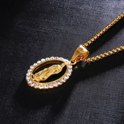 Valeria Montes Bisutería Collar Virgen de Guadalupe | Baño de oro 18K