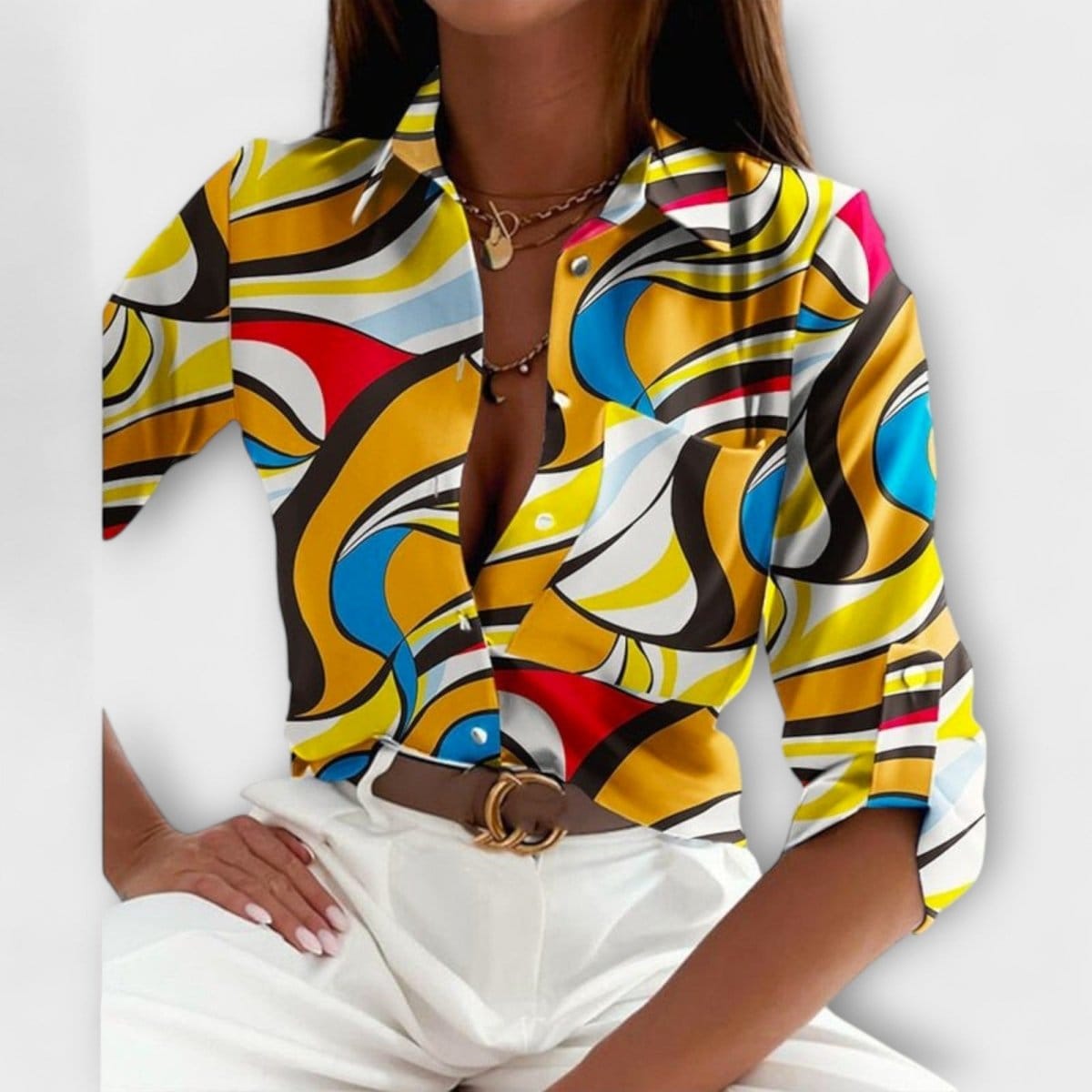 Valeria Montes BLUSA CON CUELLO CLÁSICO