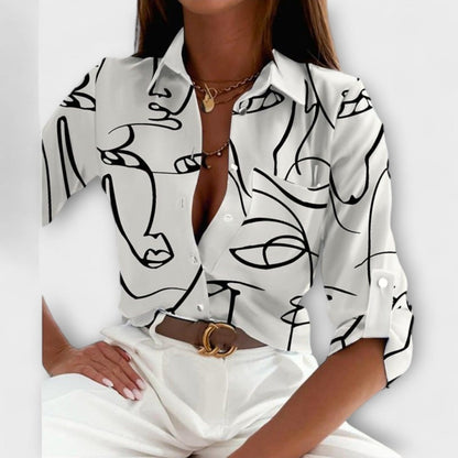 Valeria Montes BLUSA CON CUELLO CLÁSICO
