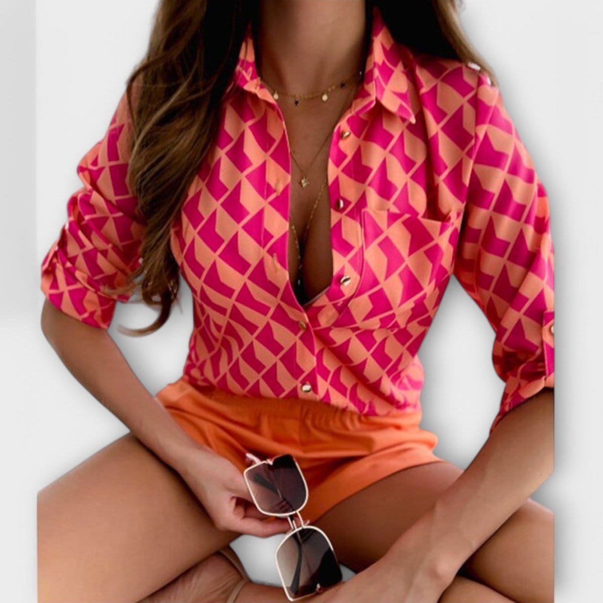 Valeria Montes BLUSA CON CUELLO CLÁSICO