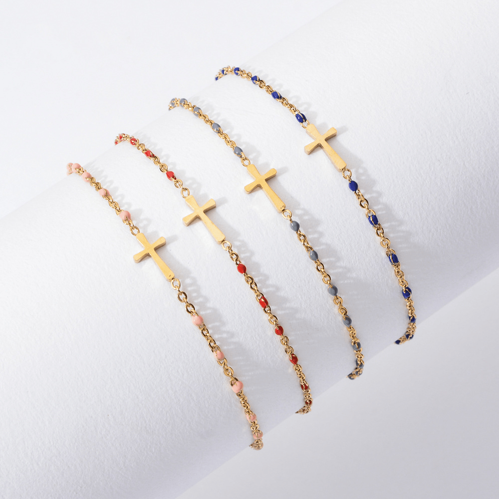 Valeria Montes bracelet Pulsera con Cruz Minimalista y Delicada