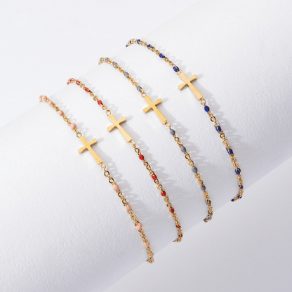 Valeria Montes bracelet Pulsera con Cruz Minimalista y Delicada