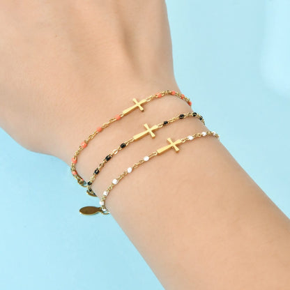 Valeria Montes bracelet Pulsera con Cruz Minimalista y Delicada