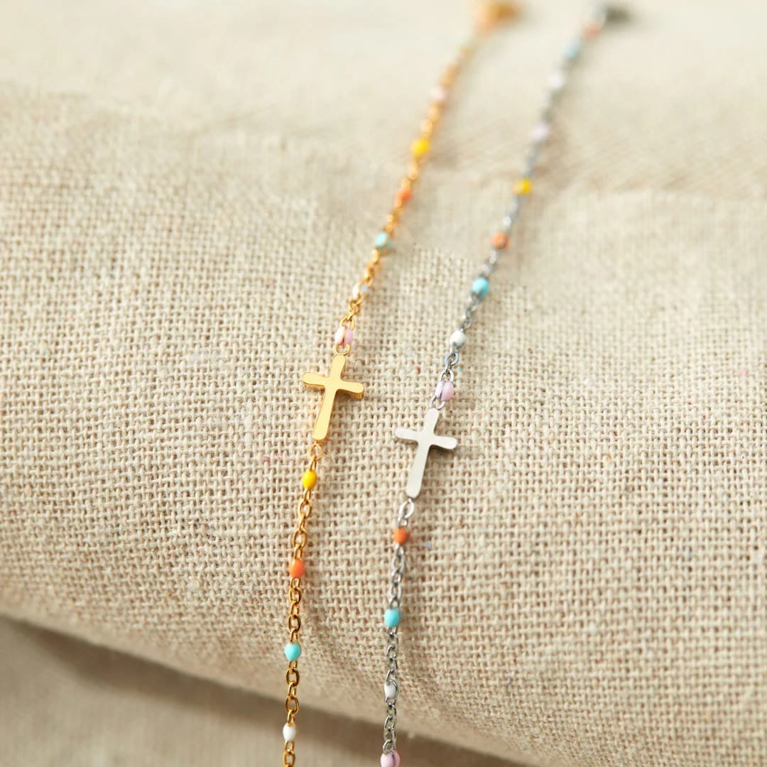 Valeria Montes bracelet Pulsera con Cruz Minimalista y Delicada