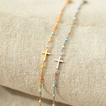 Valeria Montes bracelet Pulsera con Cruz Minimalista y Delicada