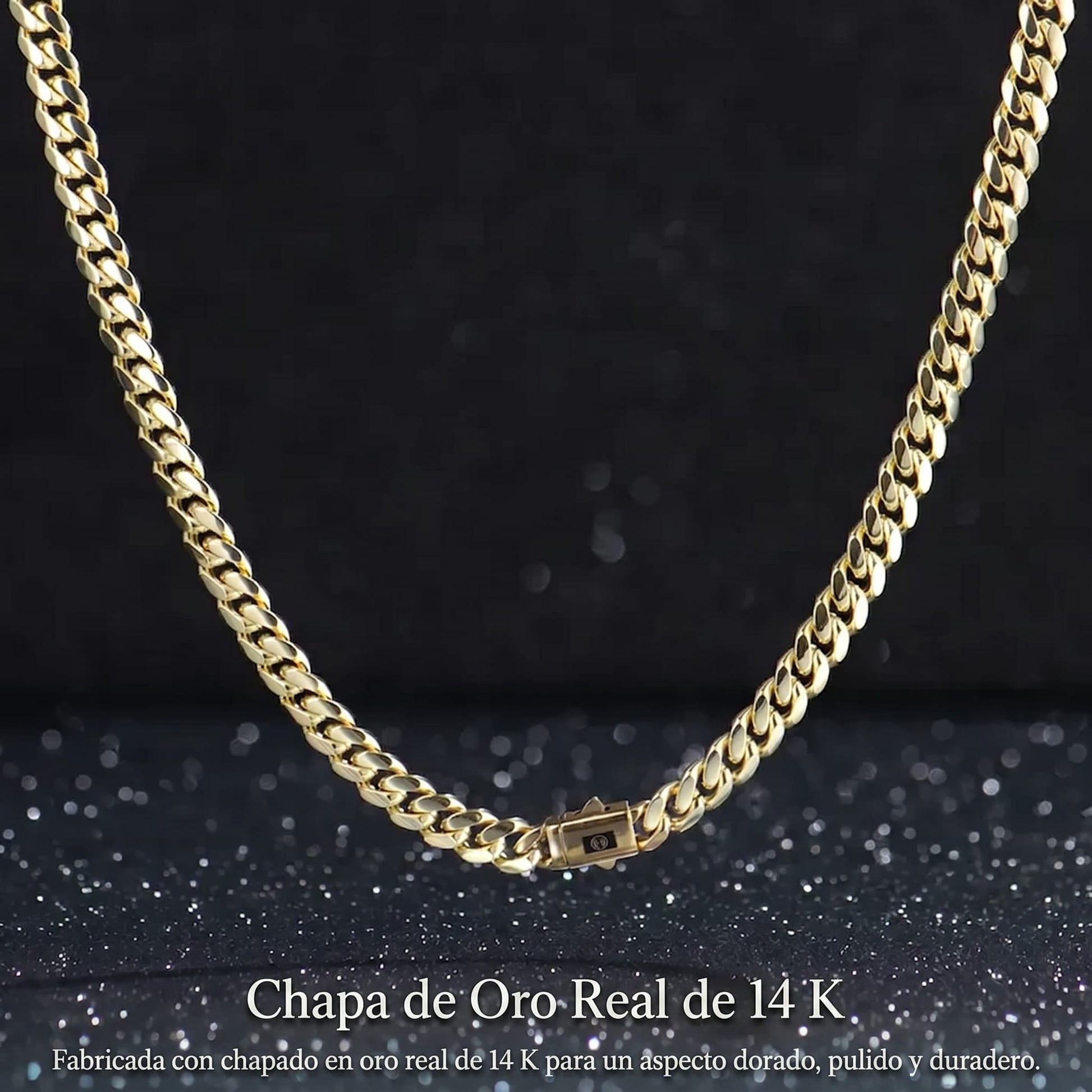 Valeria Montes Cadena Cubana Chapada en Oro de 14 quilates