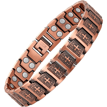 Valeria Montes Cobre Pulsera Magnética de Cobre con Emblema de Cruz