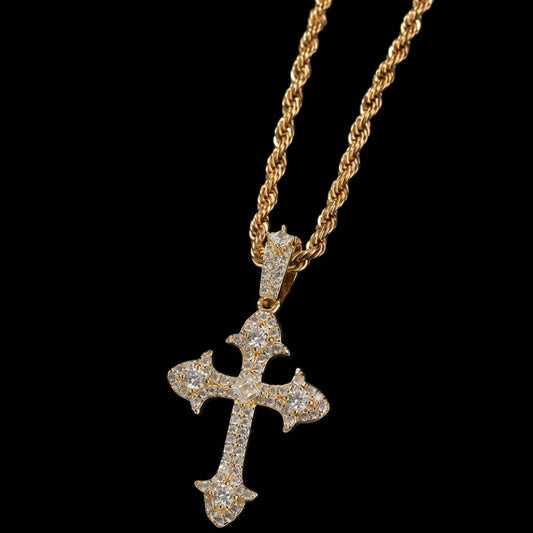 Valeria Montes Collar con Cruz Helada | Oro 14k