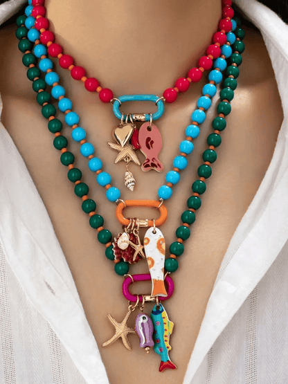 Valeria Montes Conjunto de 3 Collares de Verano con Cuentas