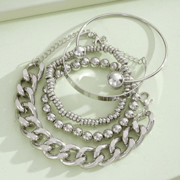 Valeria Montes Conjunto de 5 Pulseras Gruesas Apilables