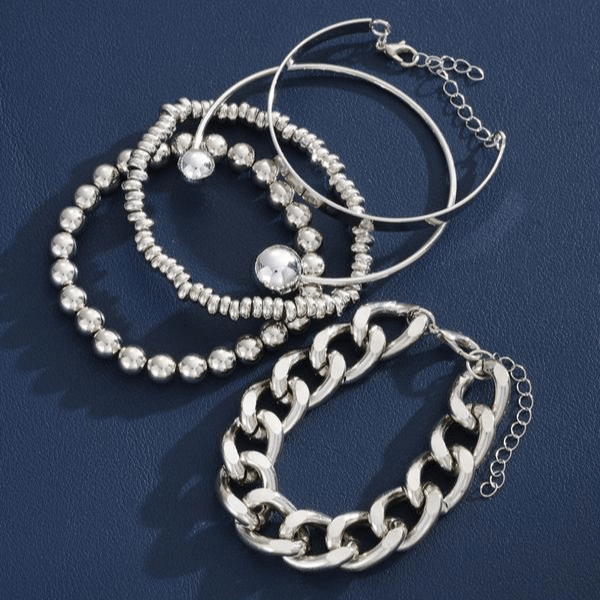 Valeria Montes Conjunto de 5 Pulseras Gruesas Apilables
