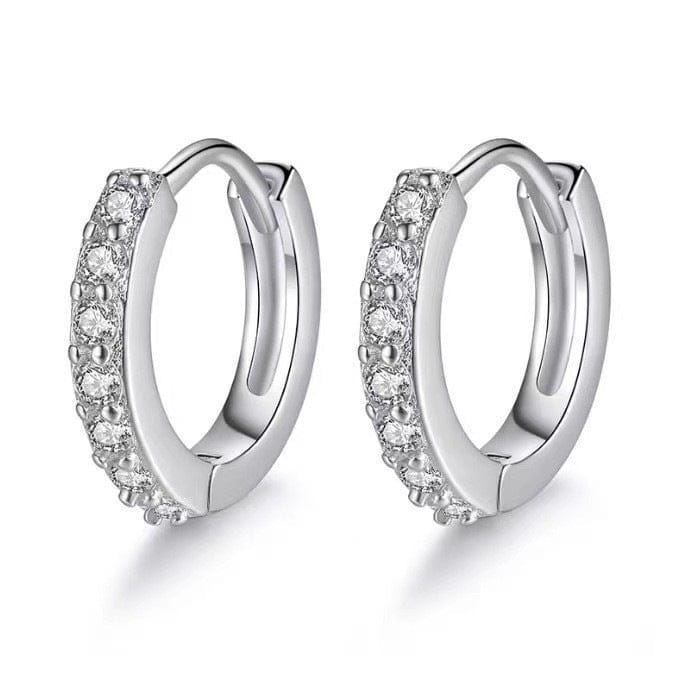 Valeria Montes Conjunto de Pendientes Huggie con Circonitas