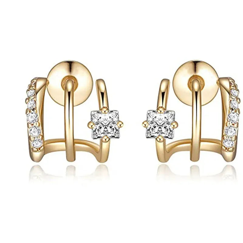 Valeria Montes E2398 Huitan-pendientes con forma de garra de princesa CZ para mujer, accesorios simples y versátiles para Piercing en la oreja, joyería de moda al por mayor