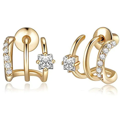 Valeria Montes E2398 Huitan-pendientes con forma de garra de princesa CZ para mujer, accesorios simples y versátiles para Piercing en la oreja, joyería de moda al por mayor