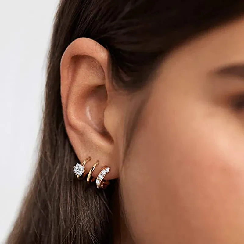 Valeria Montes E2398 Huitan-pendientes con forma de garra de princesa CZ para mujer, accesorios simples y versátiles para Piercing en la oreja, joyería de moda al por mayor