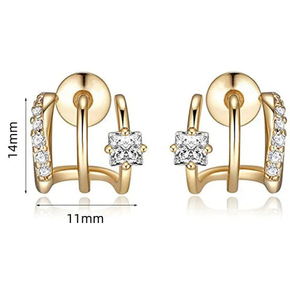 Valeria Montes E2398 Huitan-pendientes con forma de garra de princesa CZ para mujer, accesorios simples y versátiles para Piercing en la oreja, joyería de moda al por mayor