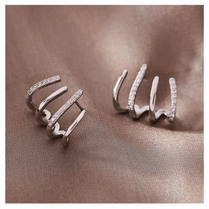 Valeria Montes Earrings Pendientes argollas con cristales brillantes para mujer