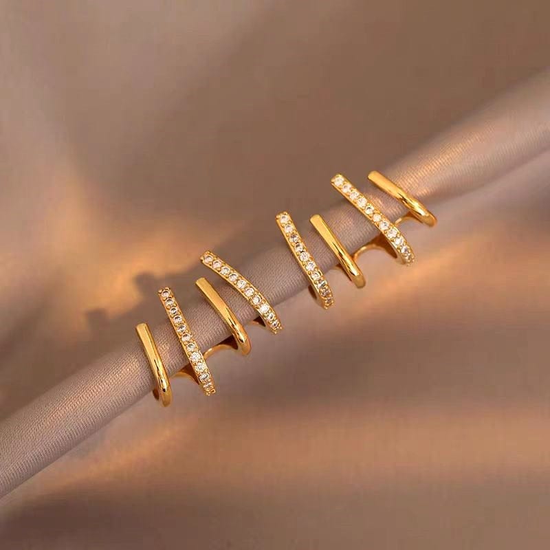 Valeria Montes Earrings Pendientes argollas con cristales brillantes para mujer