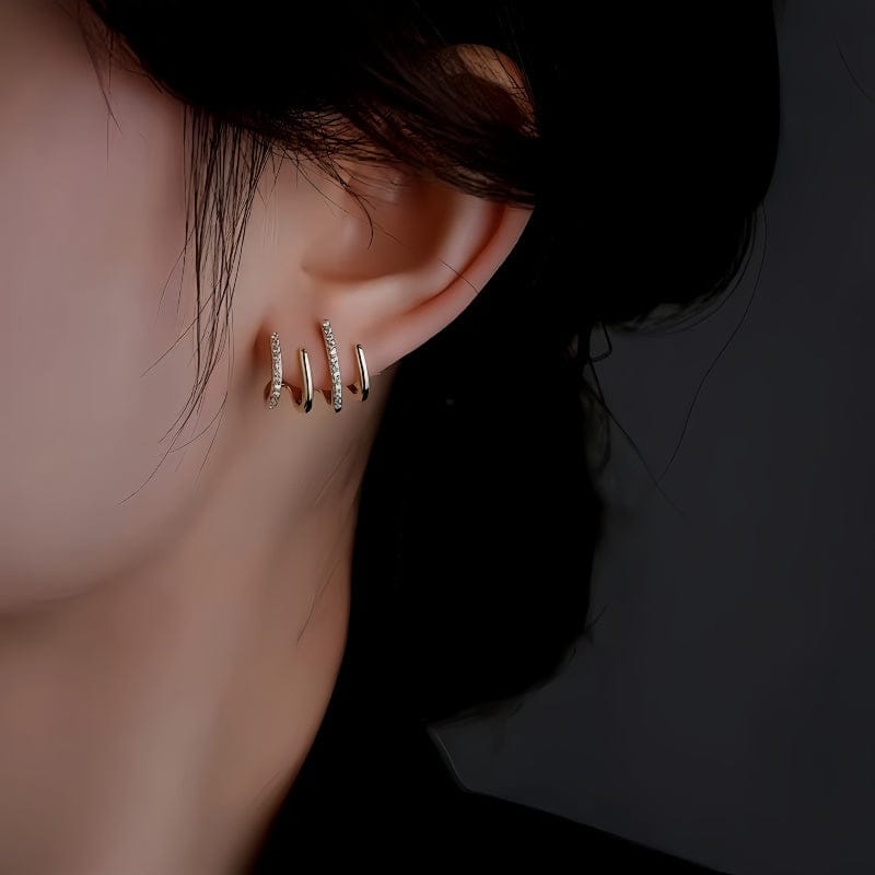 Valeria Montes Earrings Pendientes argollas con cristales brillantes para mujer