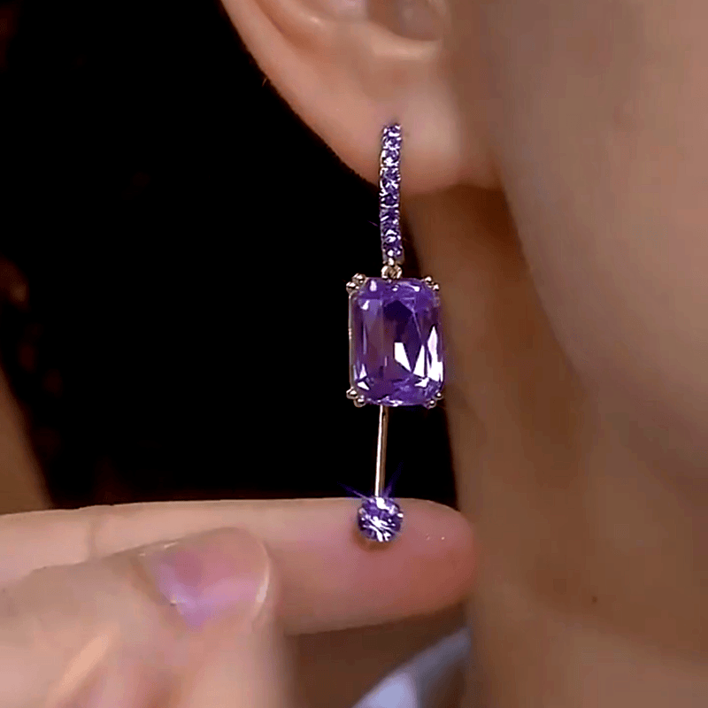 Valeria Montes Earrings Pendientes con Cristales Azules Bañados en Oro 14k para mujer