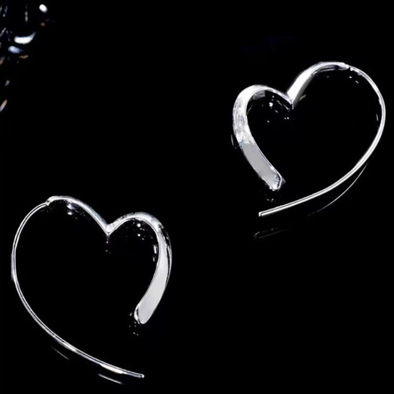 Valeria Montes Earrings Pendientes de plata con diseño de corazón para mujer