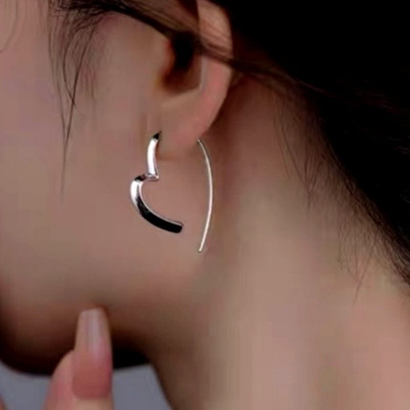 Valeria Montes Earrings Pendientes de plata con diseño de corazón para mujer