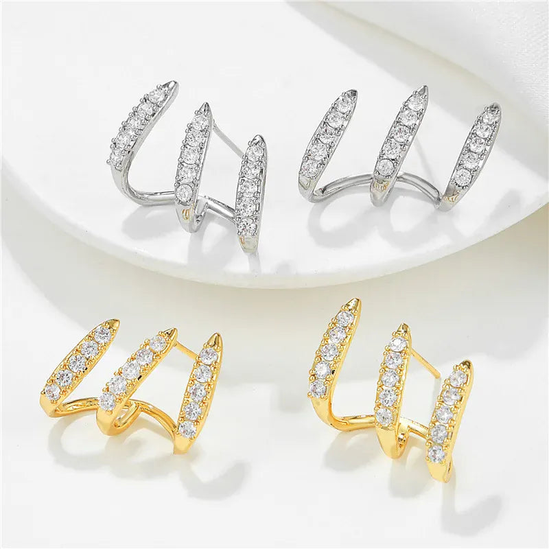 Valeria Montes Exquisitos Pendientes de Plata con Cristal, Modernos y Versátiles, Accesorio de Joyería para Mujer