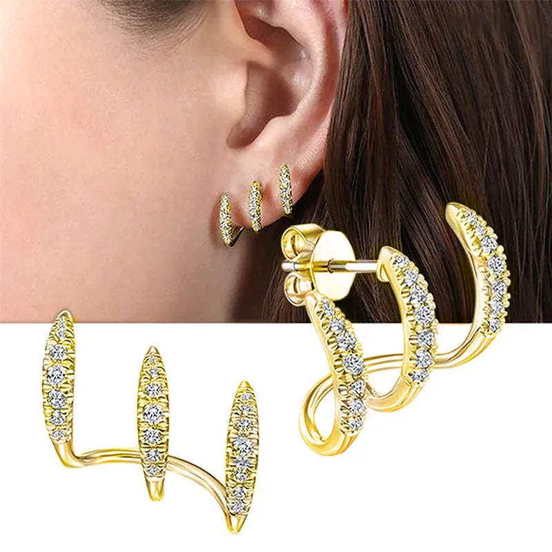 Valeria Montes Exquisitos Pendientes de Plata con Cristal, Modernos y Versátiles, Accesorio de Joyería para Mujer