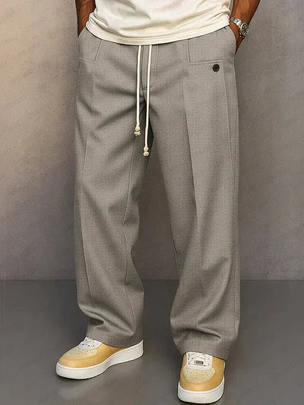 Valeria Montes Gris Claro / M Sam | Pantalón elegante con cordón ajustable