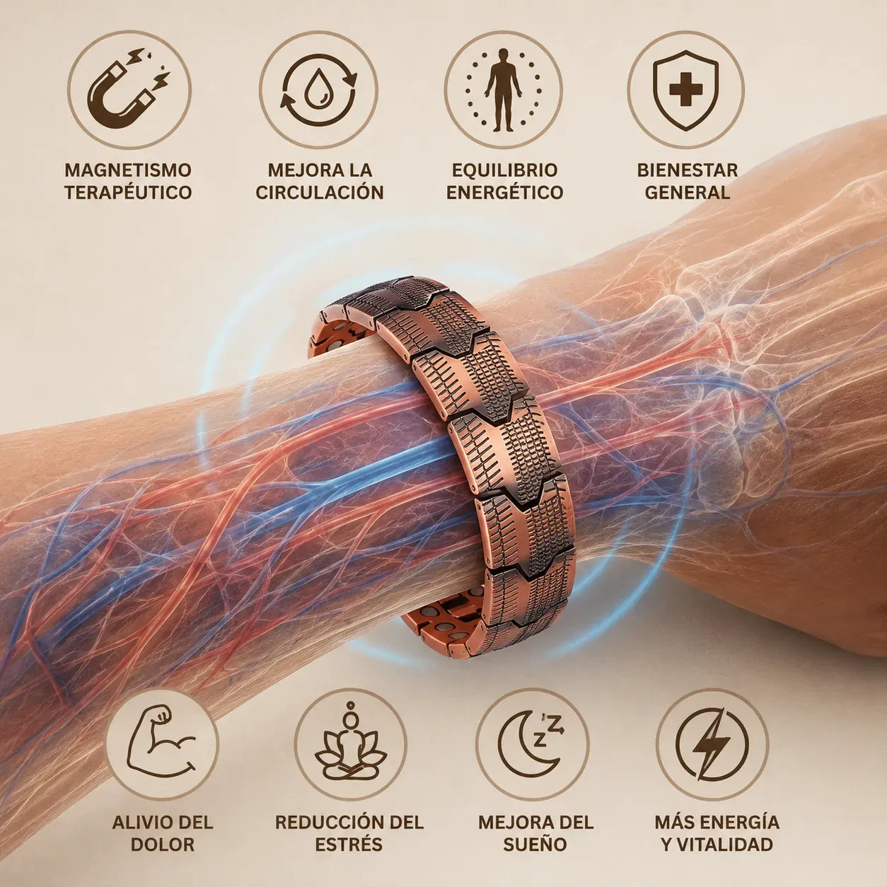 Valeria Montes Herramientas Brazalete de Cobre® VitalFlow
