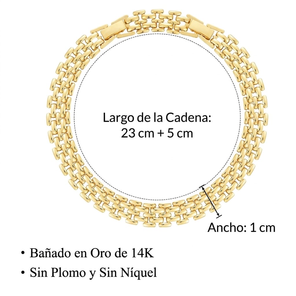 Valeria Montes Juego de 2 Tobilleras de Eslabones Gruesos de Oro de 14k