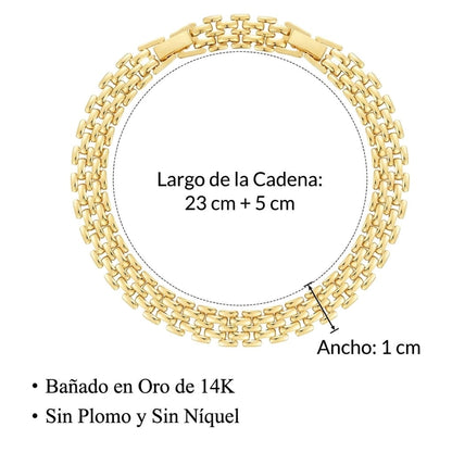Valeria Montes Juego de 2 Tobilleras de Eslabones Gruesos de Oro de 14k